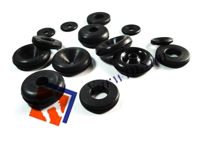 Small silicone rubber grommets
